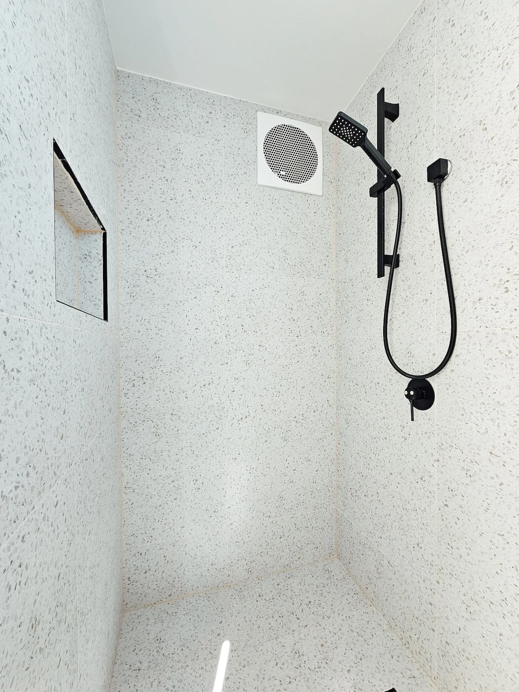 Modern shower with black fittings